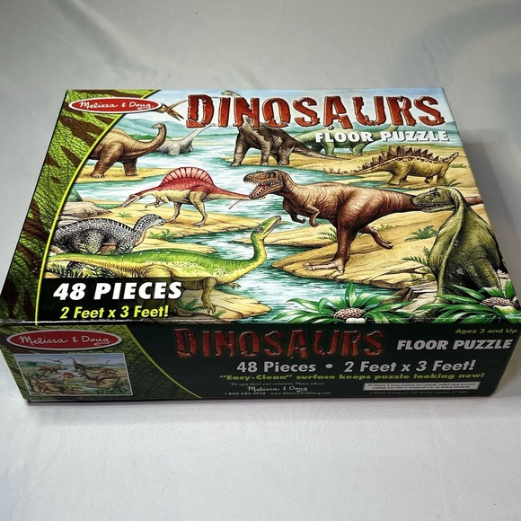 Melissa & Doug Other - Dinosaurs 48 Piece Jigsaw Floor Puzzle 2 x 3 Ft Melissa‎ & Doug Science Dino